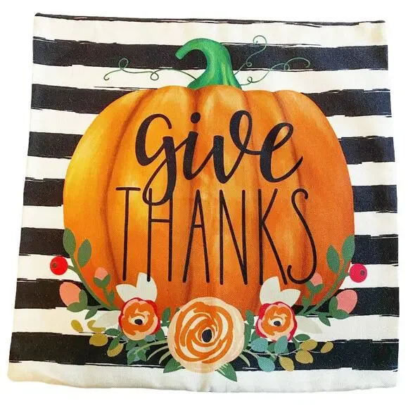 4TH EMOTION FALL DECOR PILLOW COVERS 18x18 SET OF 4 Farmhouse Sofa Couch Linen - Picture 7 of 12